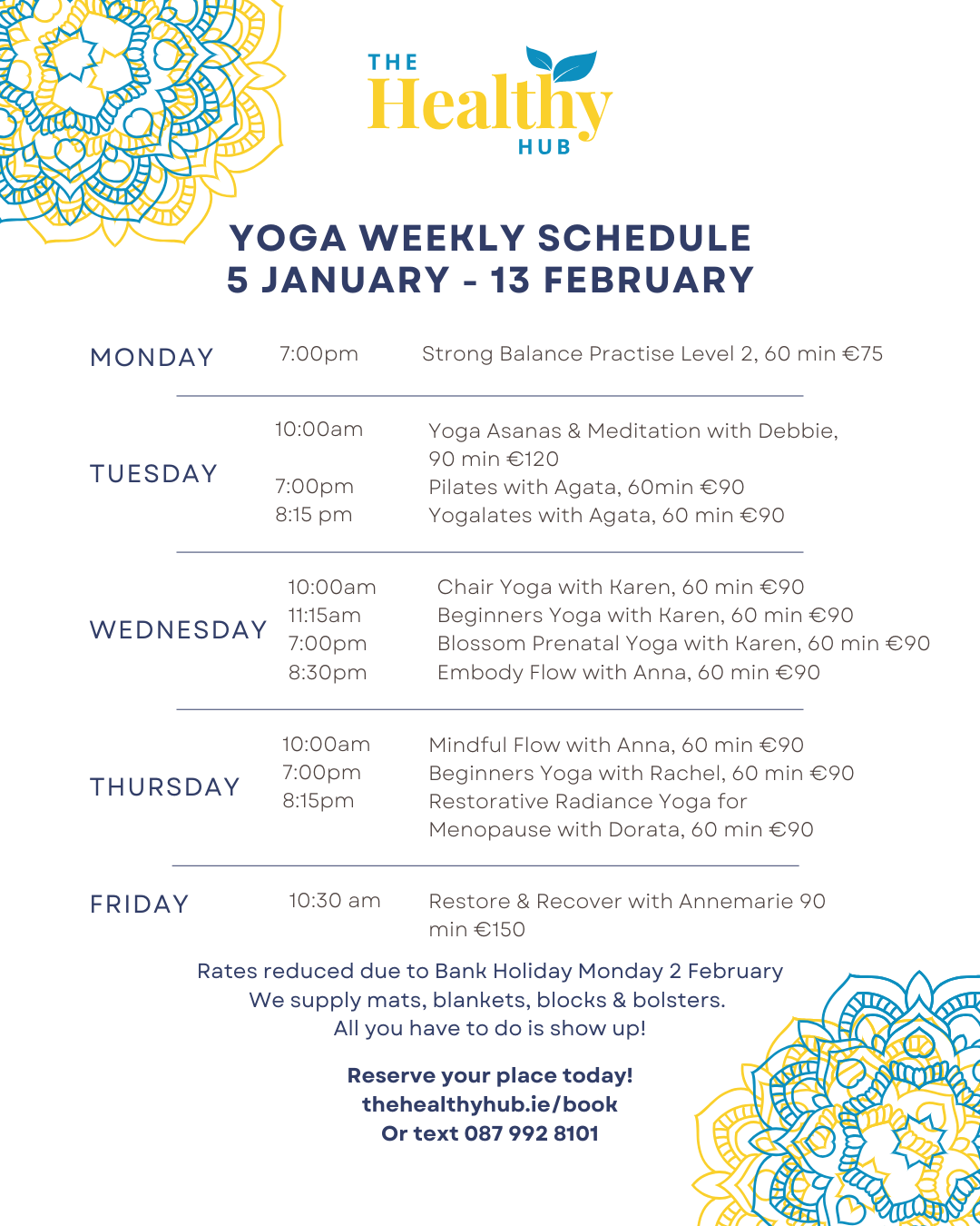 Yoga Schedule